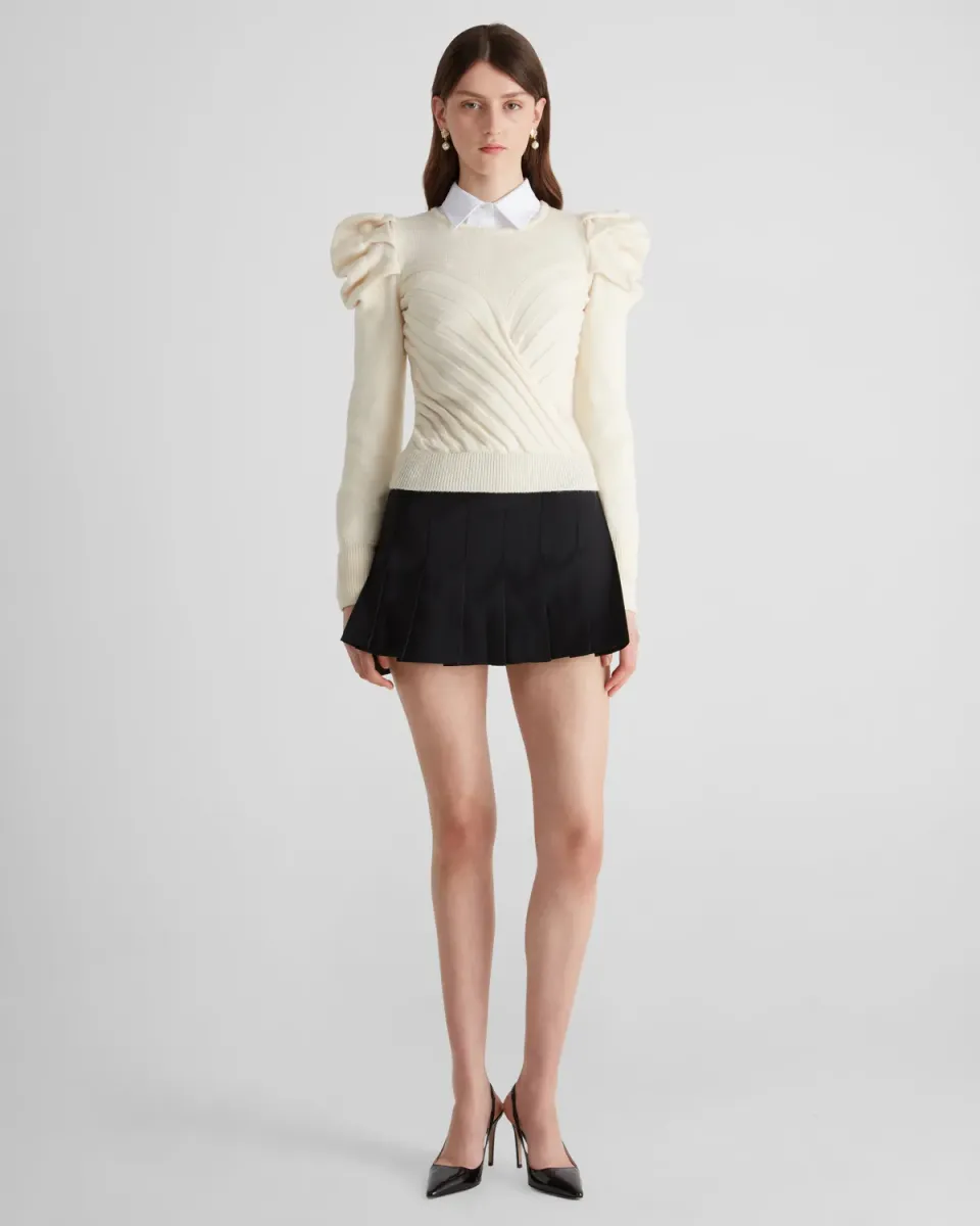 Violante Nessi Yayoy maglione avorio merino Zegna