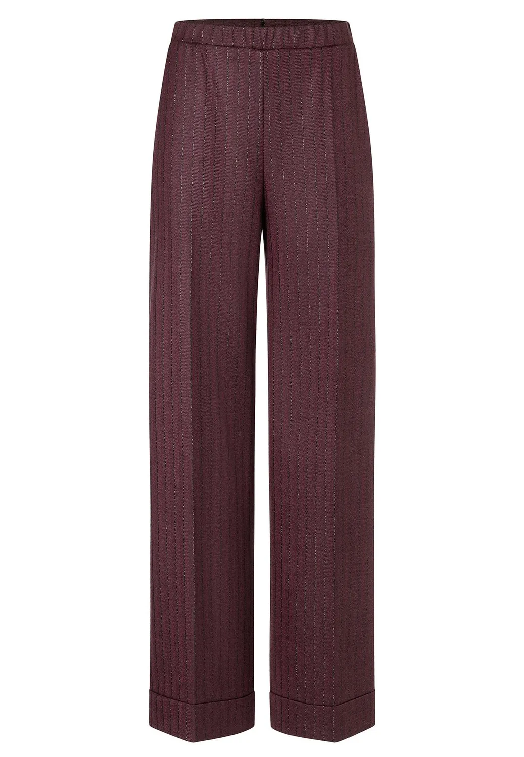 Ana Alcazar Adena pantaloni gessati bordeaux larghi