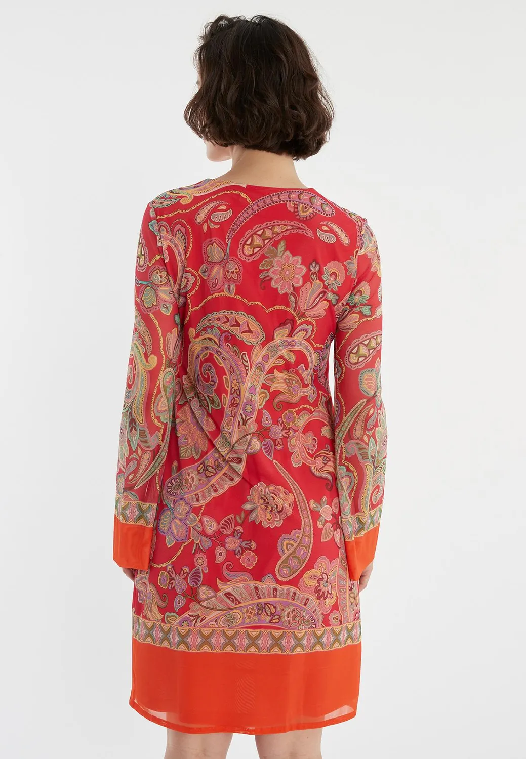 Ana Alcazar Zetana tunica vestito rosso paisley