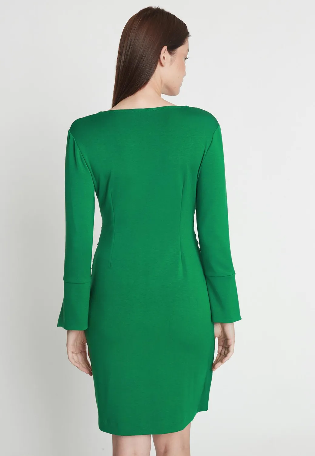 Ana Alcazar Mekosi abito tubino verde drappeggiato