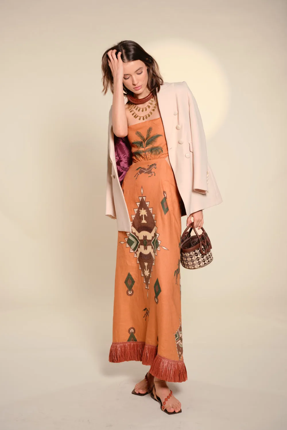 Johanna Ortiz Dazzling Crest sandali bassi sand pelle