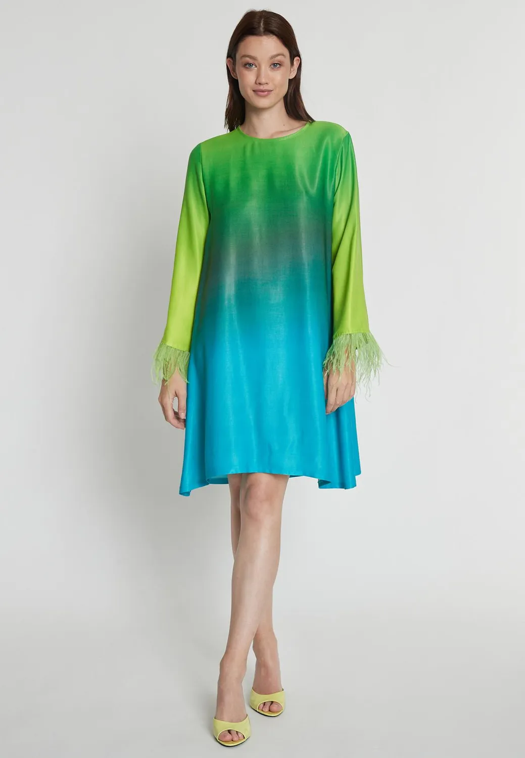 Ana Alcazar Rapya abito tunica corto sfumato verde