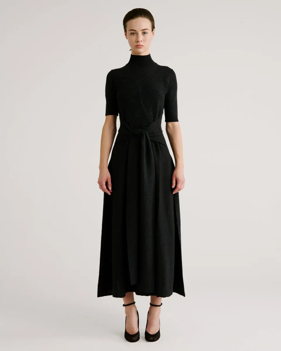 Violante Nessi Takashi abito maglia verde lana merino