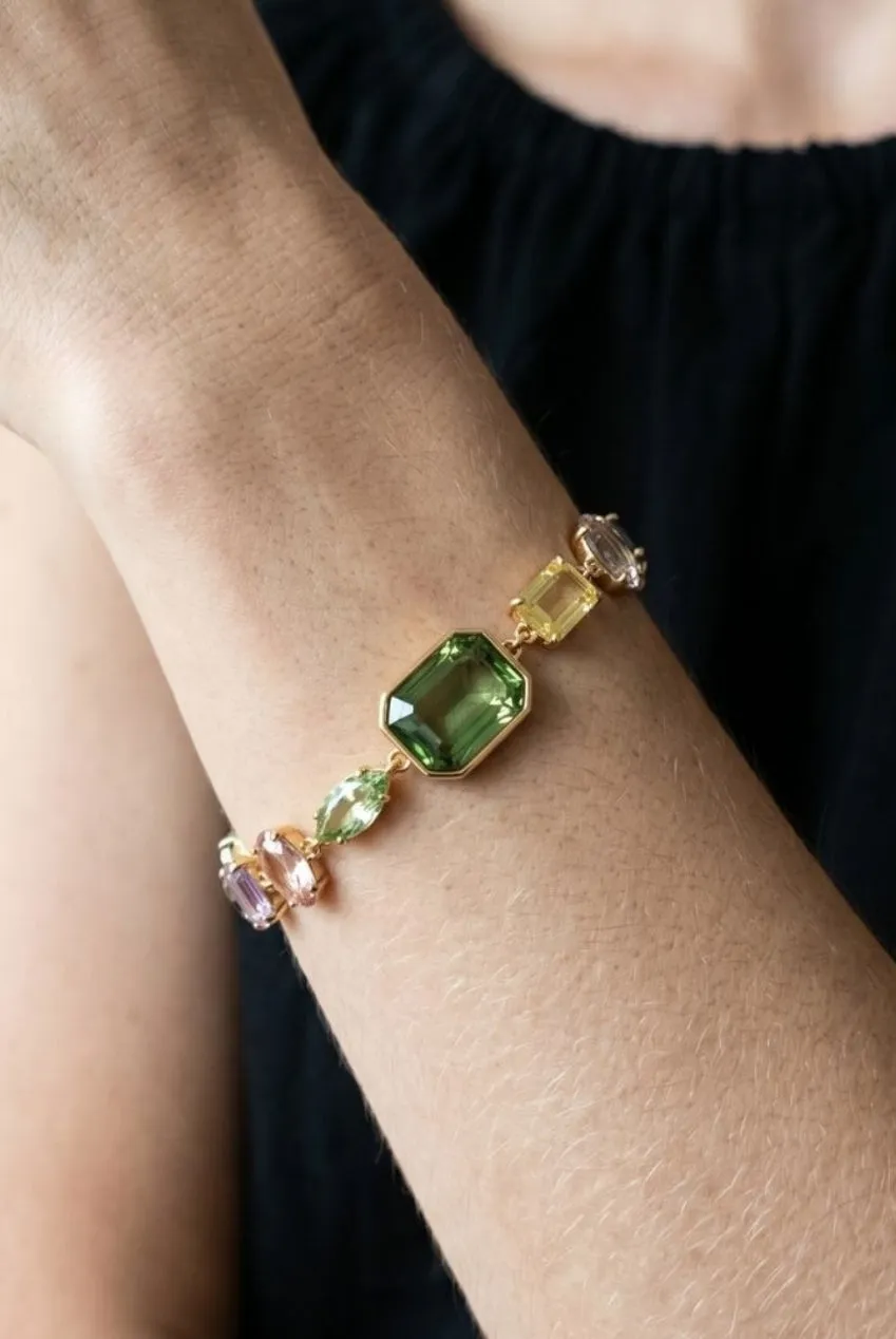Uchi & Soto Hanabi bracciale pietre miste oro multicolore