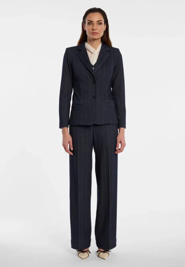 Ana Alcazar Enlivossa blazer gessato blu navy