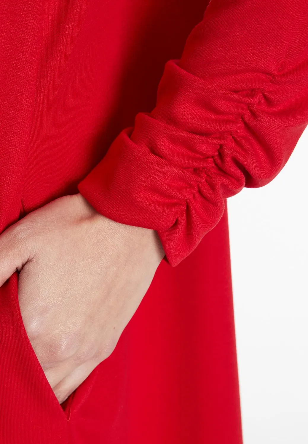Ana Alcazar Sipala abito ampio rosso jersey