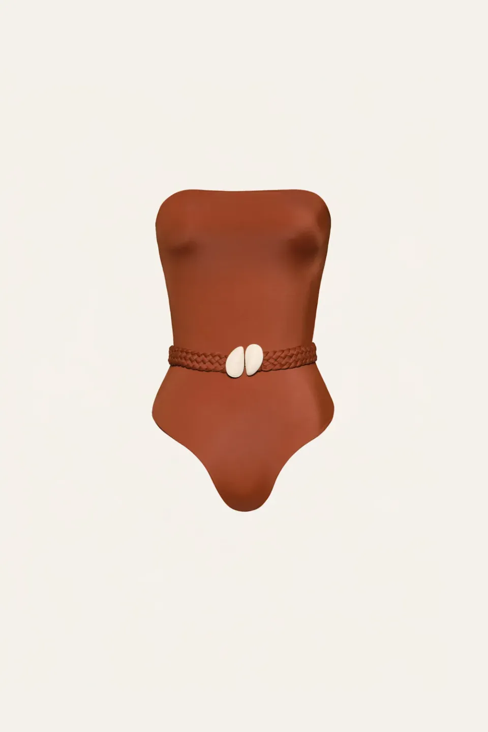 Johanna Ortiz The Classic costume intero marsala cintura conchiglie