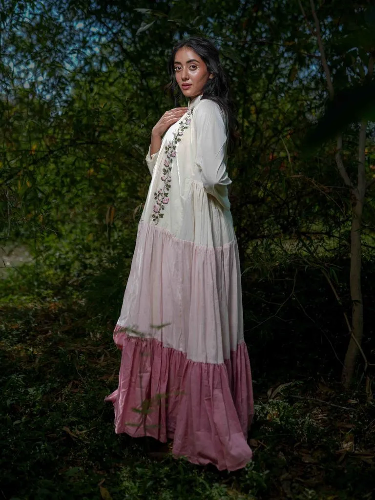 Our Dve Fae Paschar Dress abito beige rosa cotone