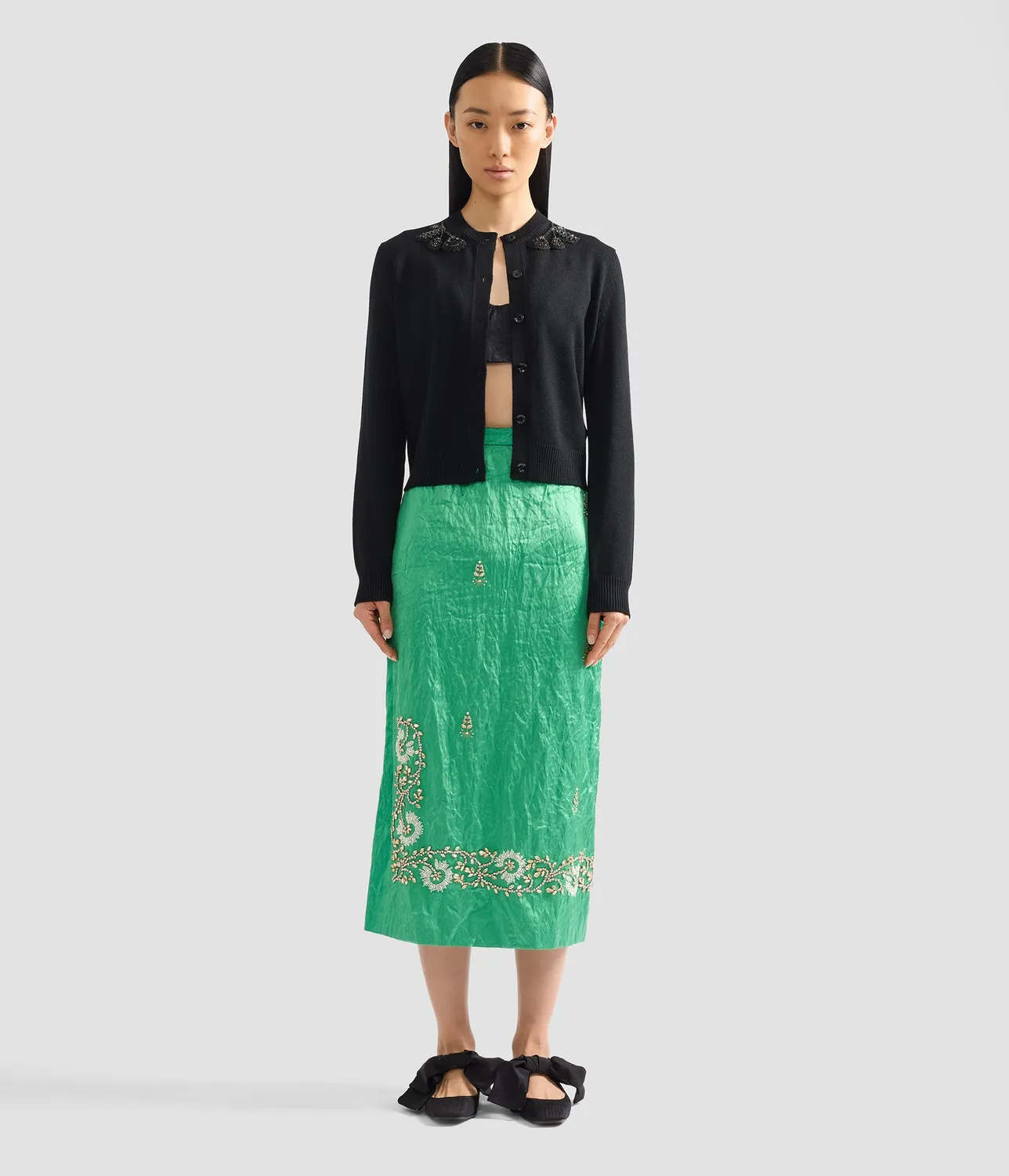 Erdem Cardigan Lana Merino Ricamato Perline