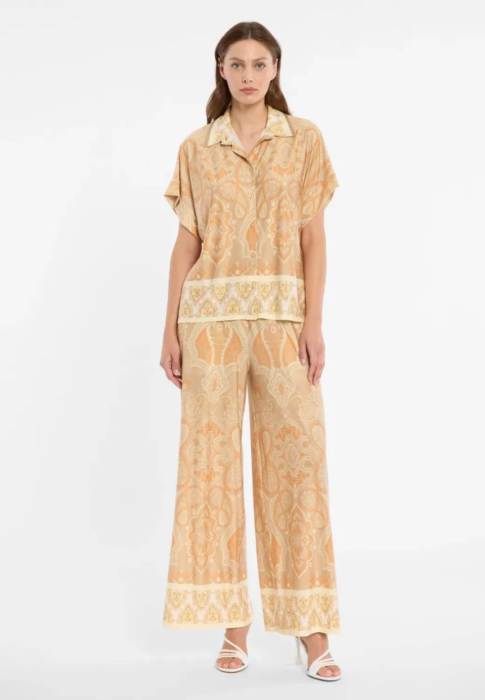 Ana Alcazar Doremio blusa gialla paisley maniche corte
