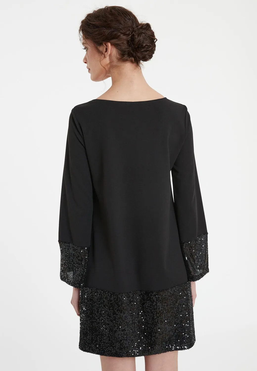 Ana Alcazar Tadora abito tunica nero paillettes