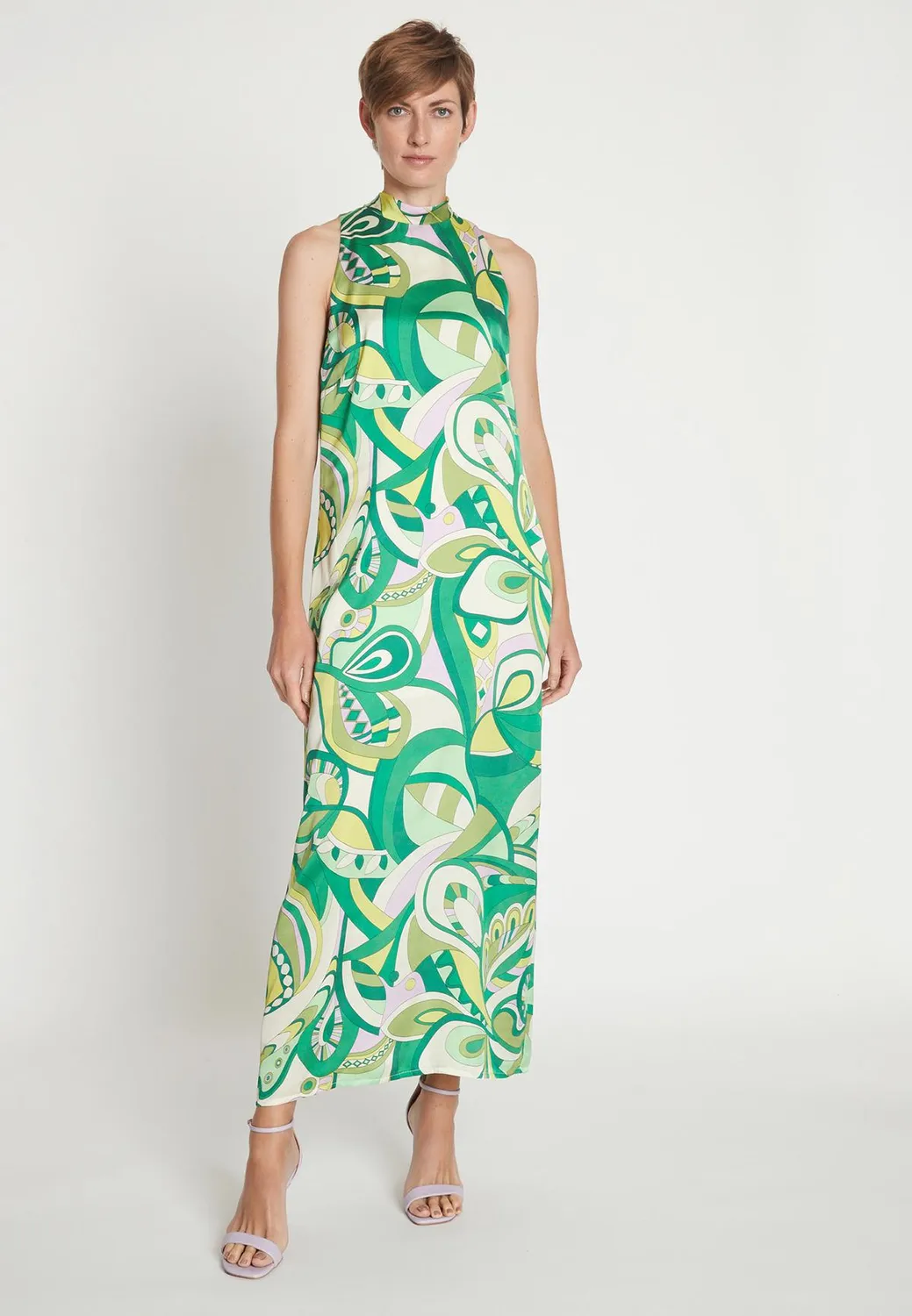 Ana Alcazar Lewi Abito Halter Maxi Fantasia