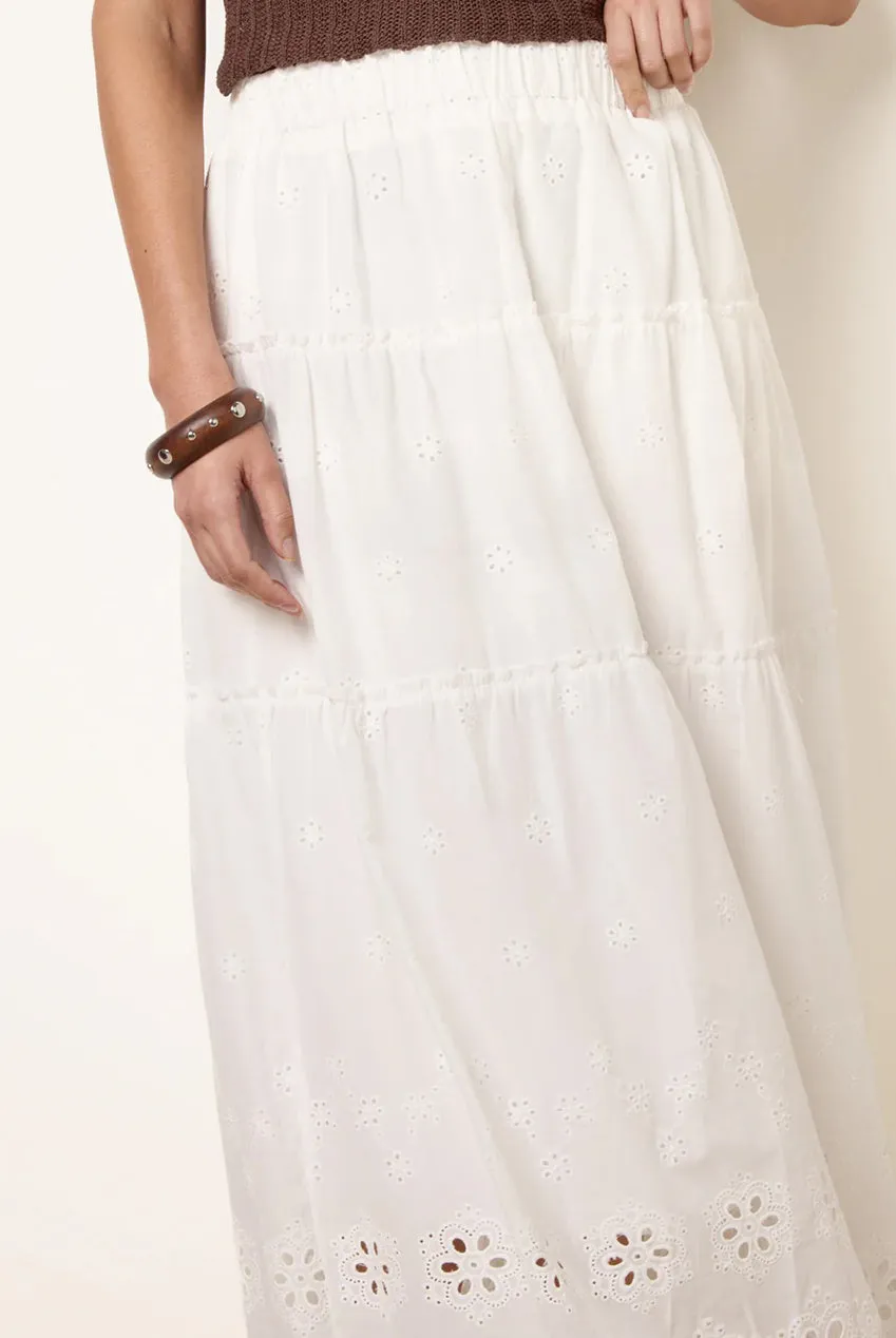 Blue Vanilla Crochet Detailed gonna maxi bianca