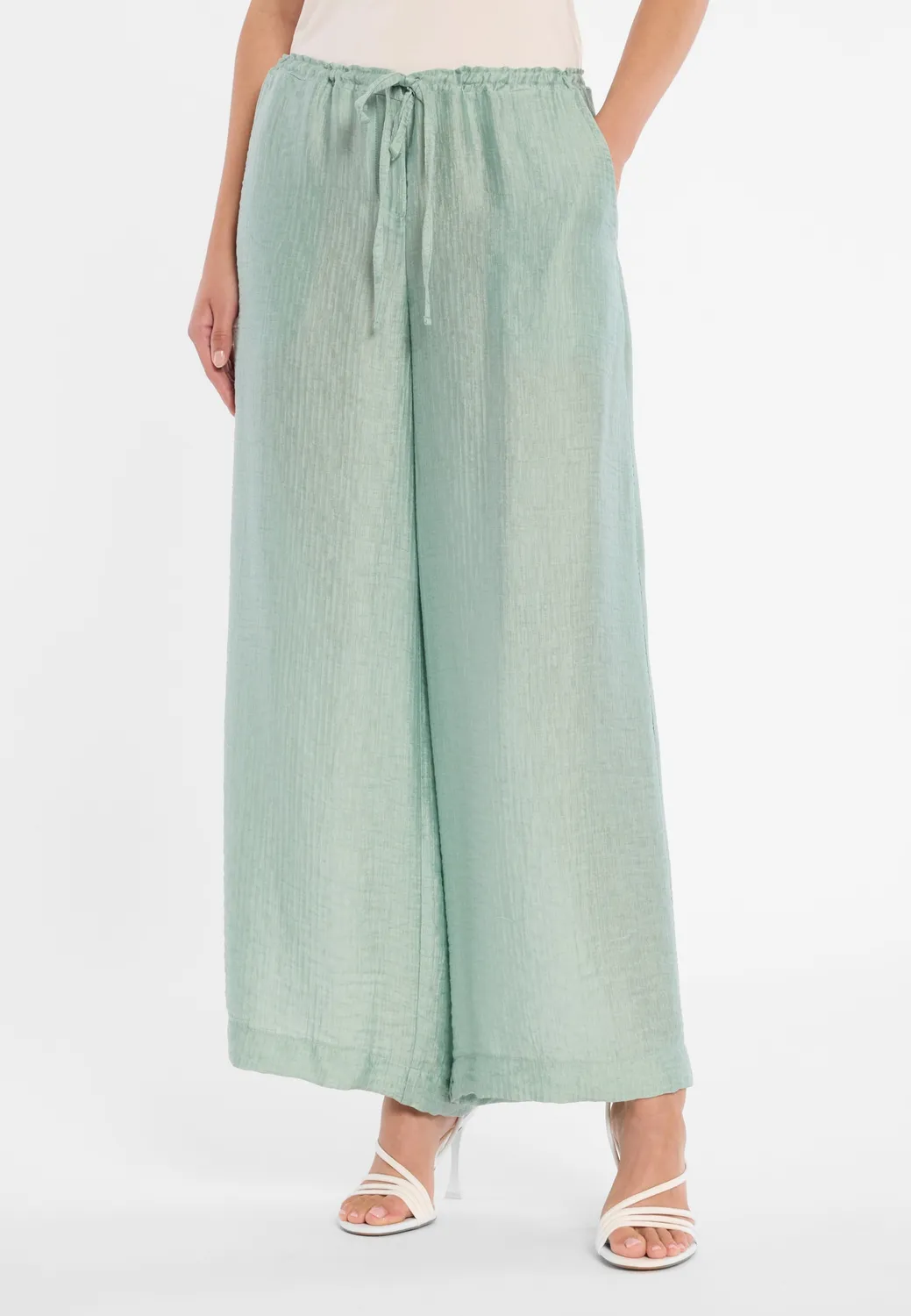 Ana Alcazar Dorino pantaloni palazzo salvia viscosa