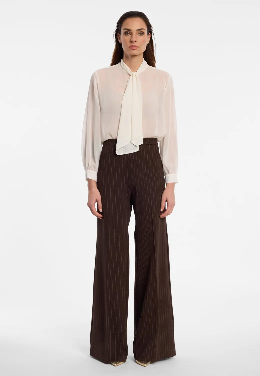 Ana Alcazar Marlene Eweltis pantaloni palazzo gessati