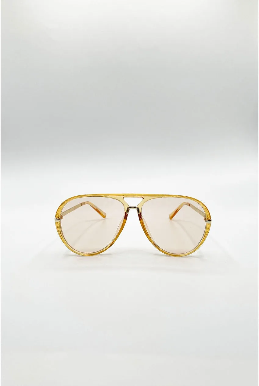 SVNX Bold Aviator occhiali da sole metallo champagne