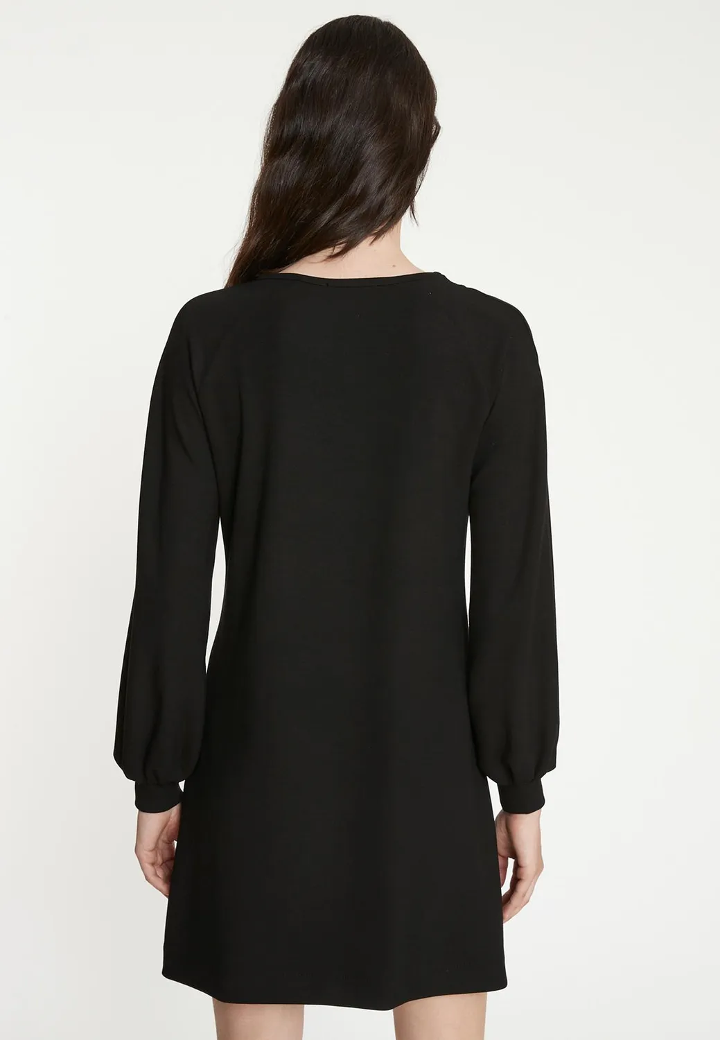 Ana Alcazar Tina abito nero corto jersey cut-out