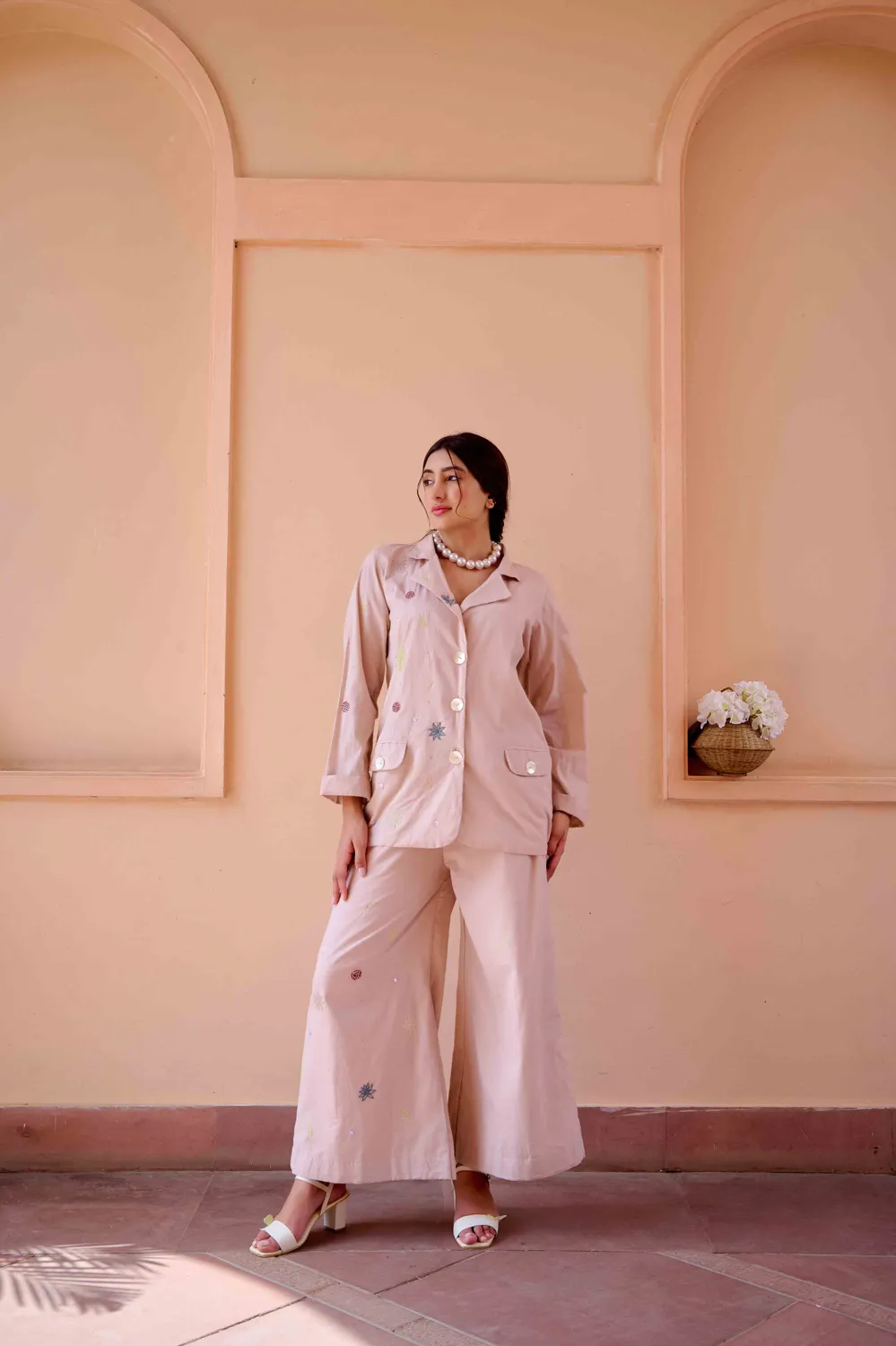 Our Dve Fred completo rosa flamingo in cotone