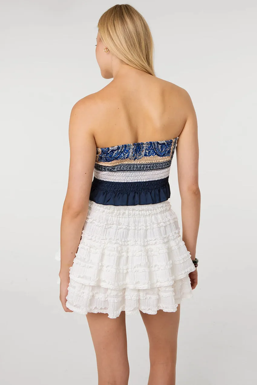 Pink Vanilla Paisley Bandeau Top bandana blu navy taglia unica