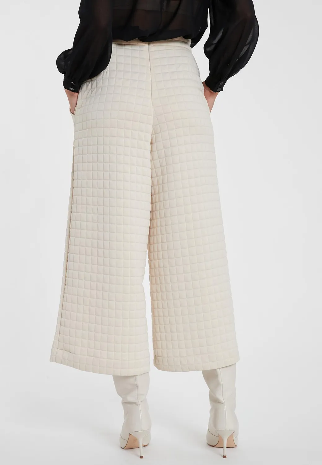 Ana Alcazar Savony pantaloni trapuntati panna 7/8