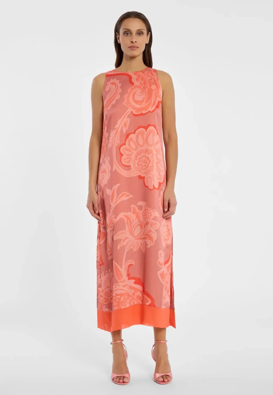 Ana Alcazar Deila vestito maxi raso arancione