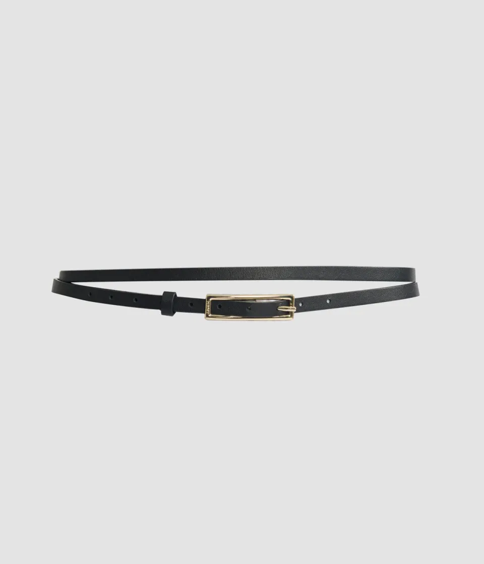 Erdem Double Wrap Belt cintura pelle nera