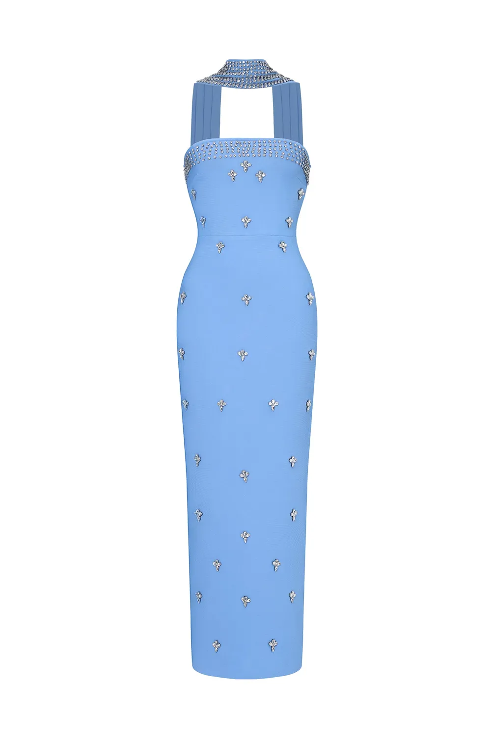 Bella Barnett Glamorous Contour Marina abito maxi blu strass
