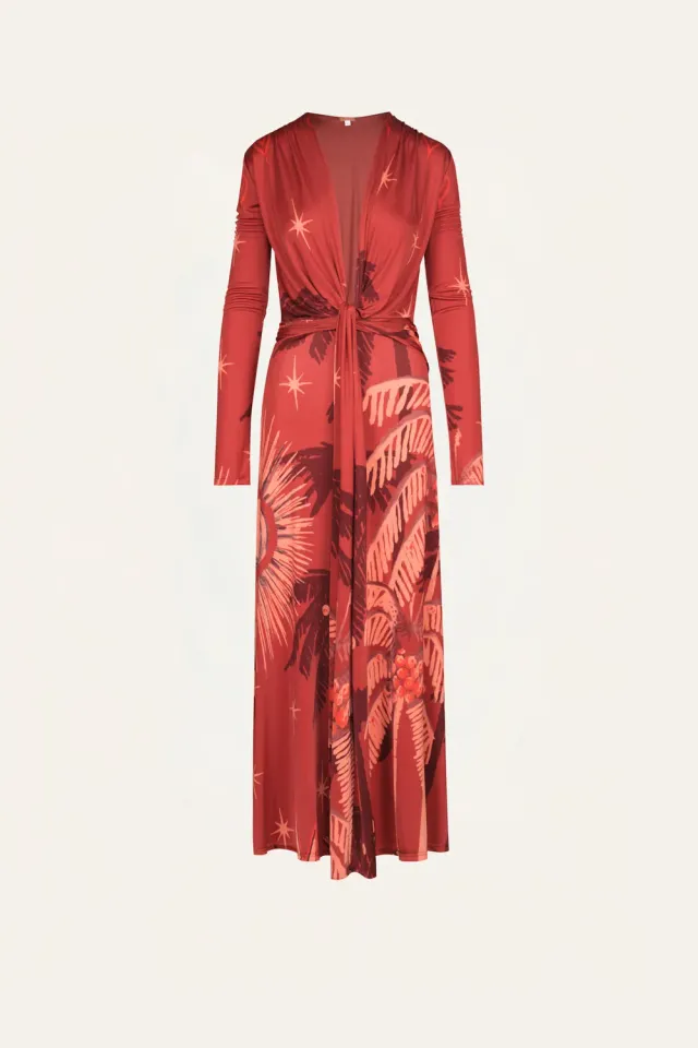 Johanna Ortiz Coral Marino abito maxi rosso jersey