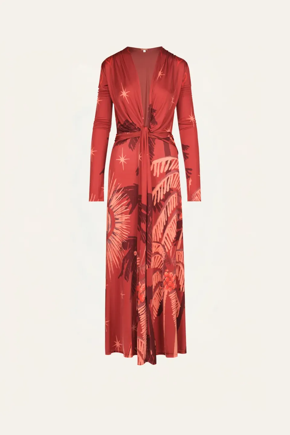 Johanna Ortiz Coral Marino abito maxi rosso jersey