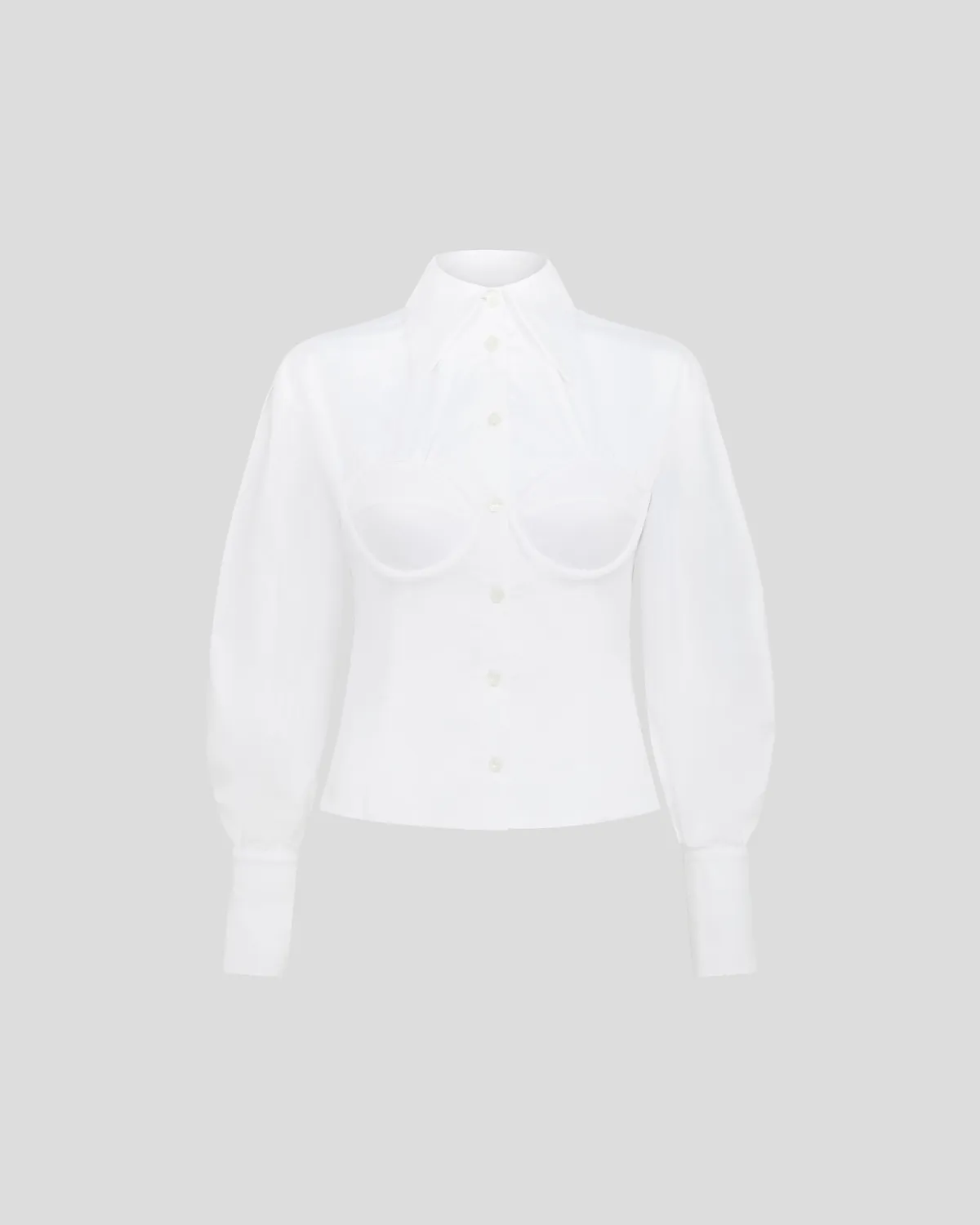 Violante Nessi Bellezza camicia bianca cotone corsetto