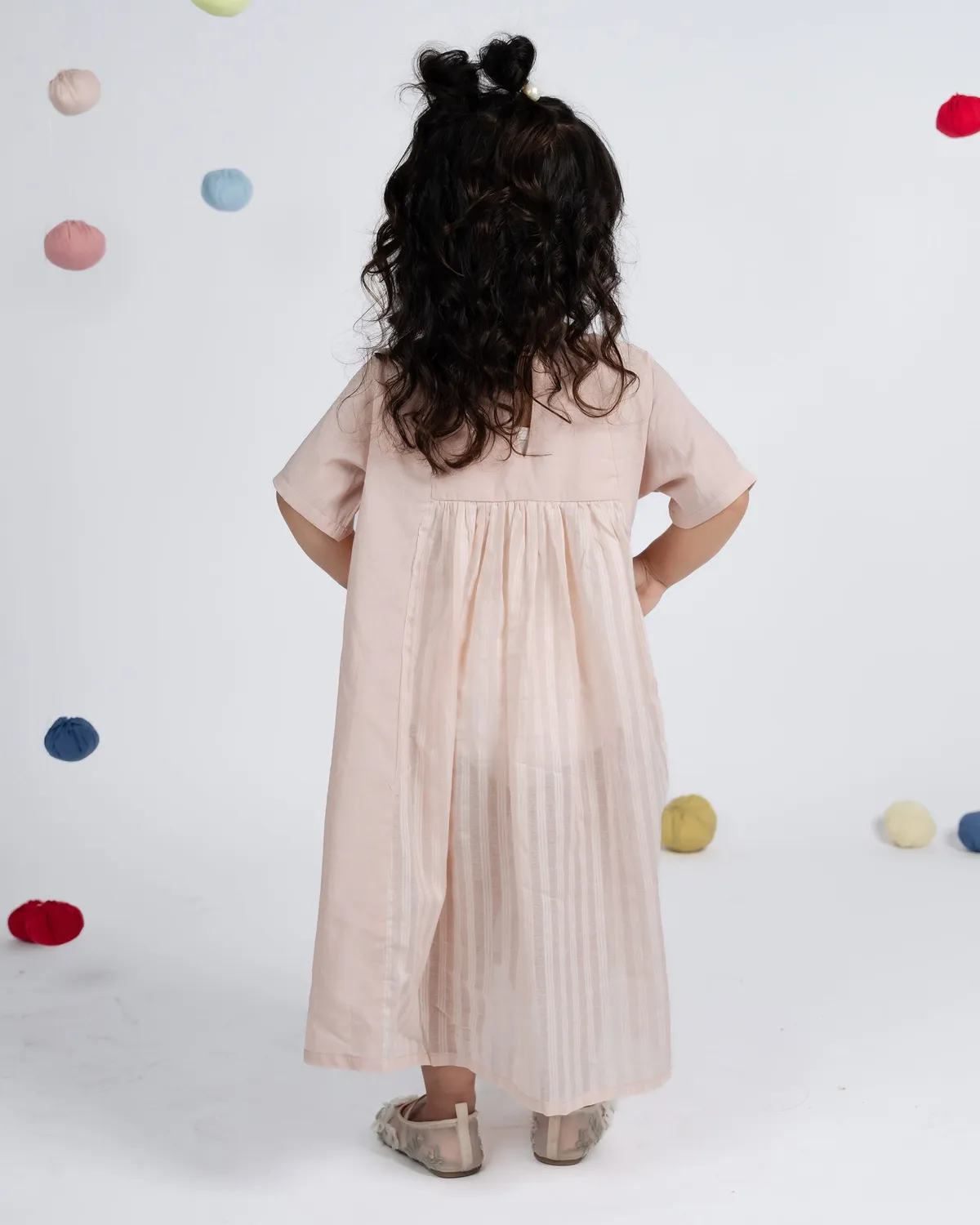 Our Dve Poppy Dress abito bambina rosa cotone
