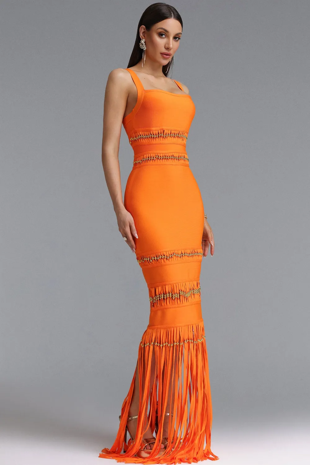 Bella Barnett Shanley Chic Contour abito maxi arancione