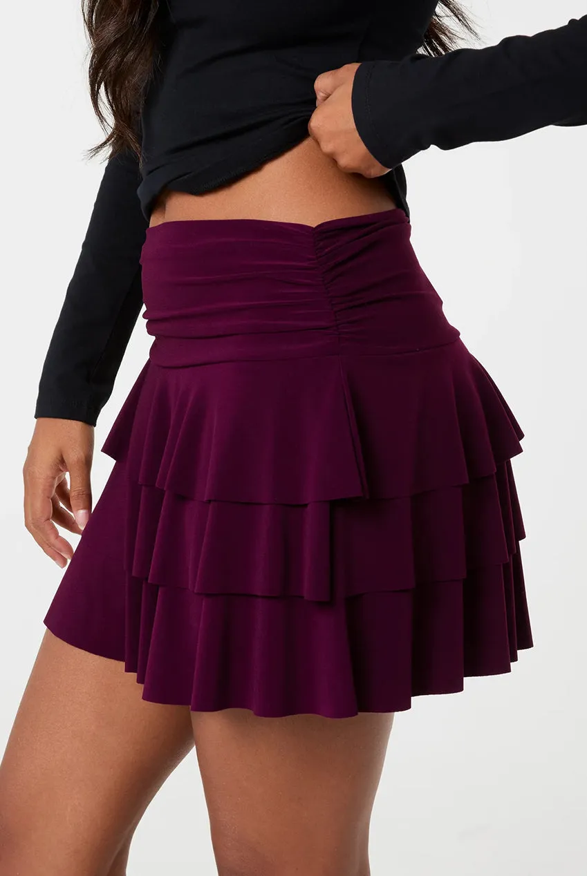 Pink Vanilla Rara skort gonna prugna elasticizzata XS-L