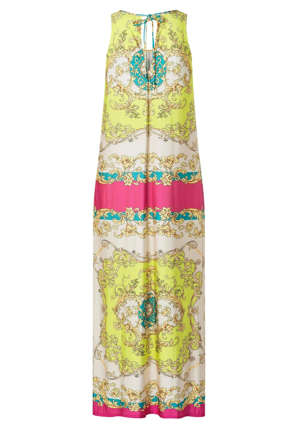Ana Alcazar Konea abito maxi lungo stampa foulard