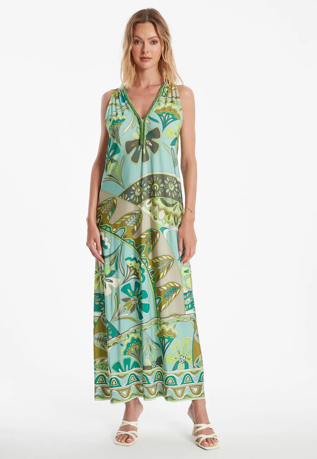 Ana Alcazar Zimoa vestito lungo viscosa floreale