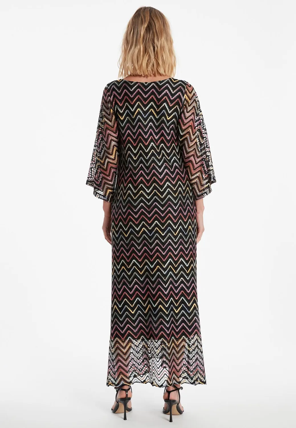 Ana Alcazar Zekosa abito maxi kaftano zigzag
