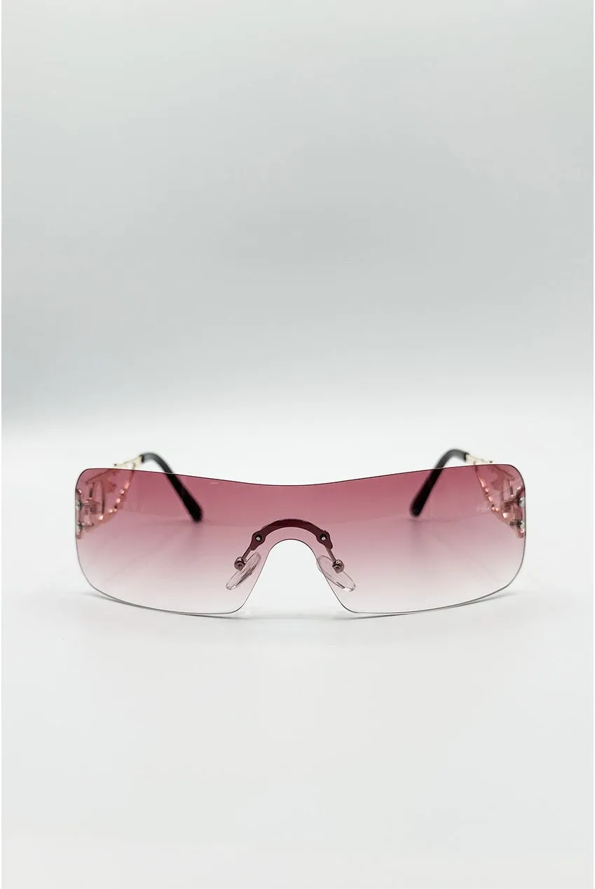 SVNX Flat Top Racer occhiali rossi montatura oro