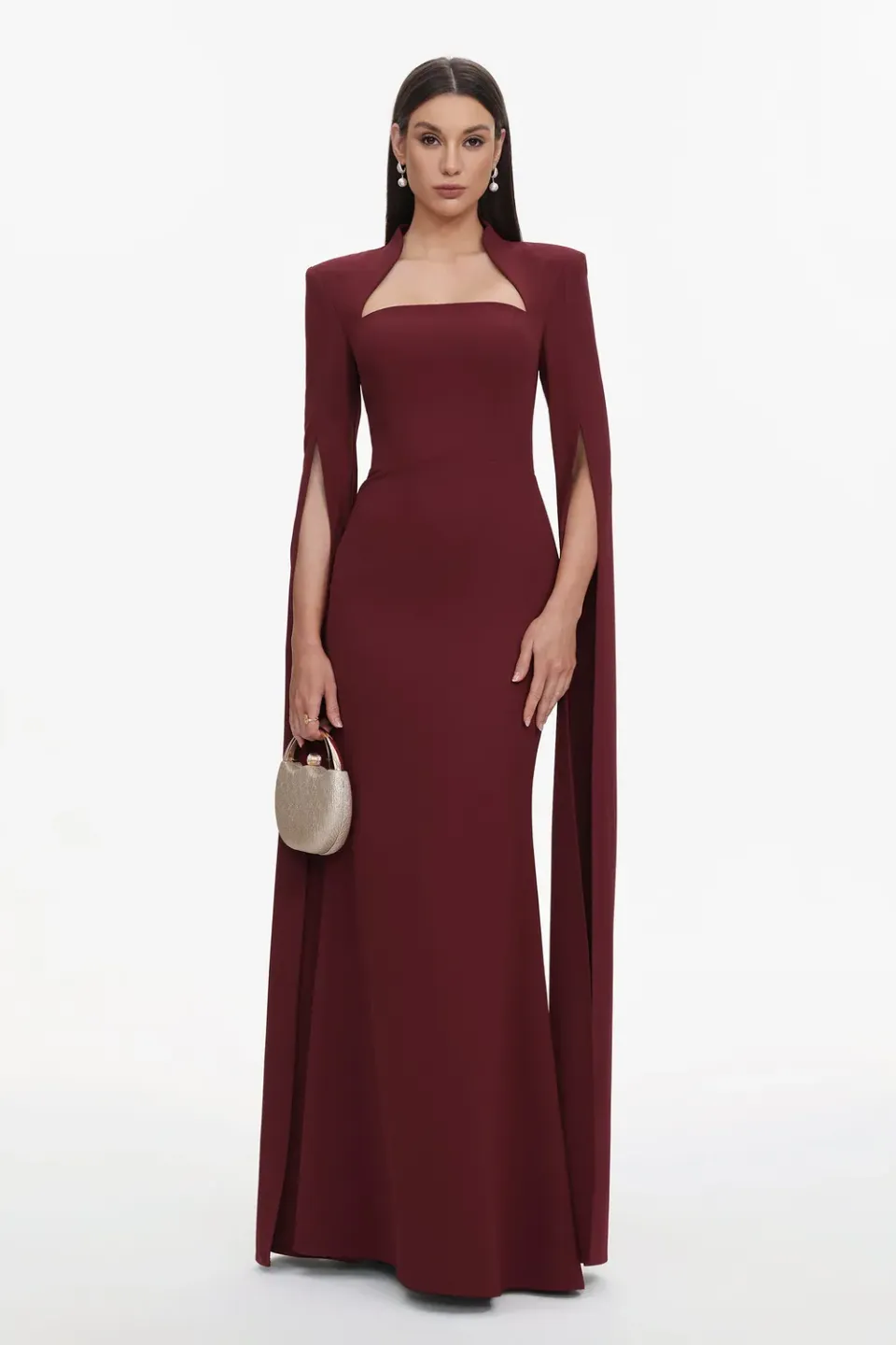 Bella Barnett Werko abito maxi scollo quadrato rosso