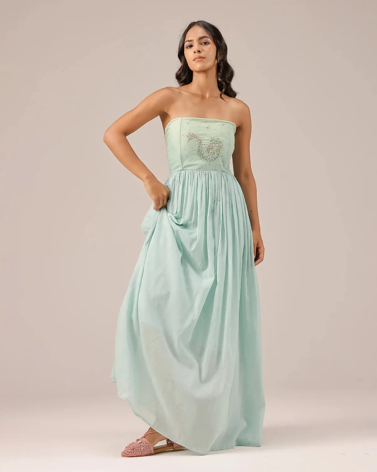 Our Dve Flora completo giacca e abito blu organza