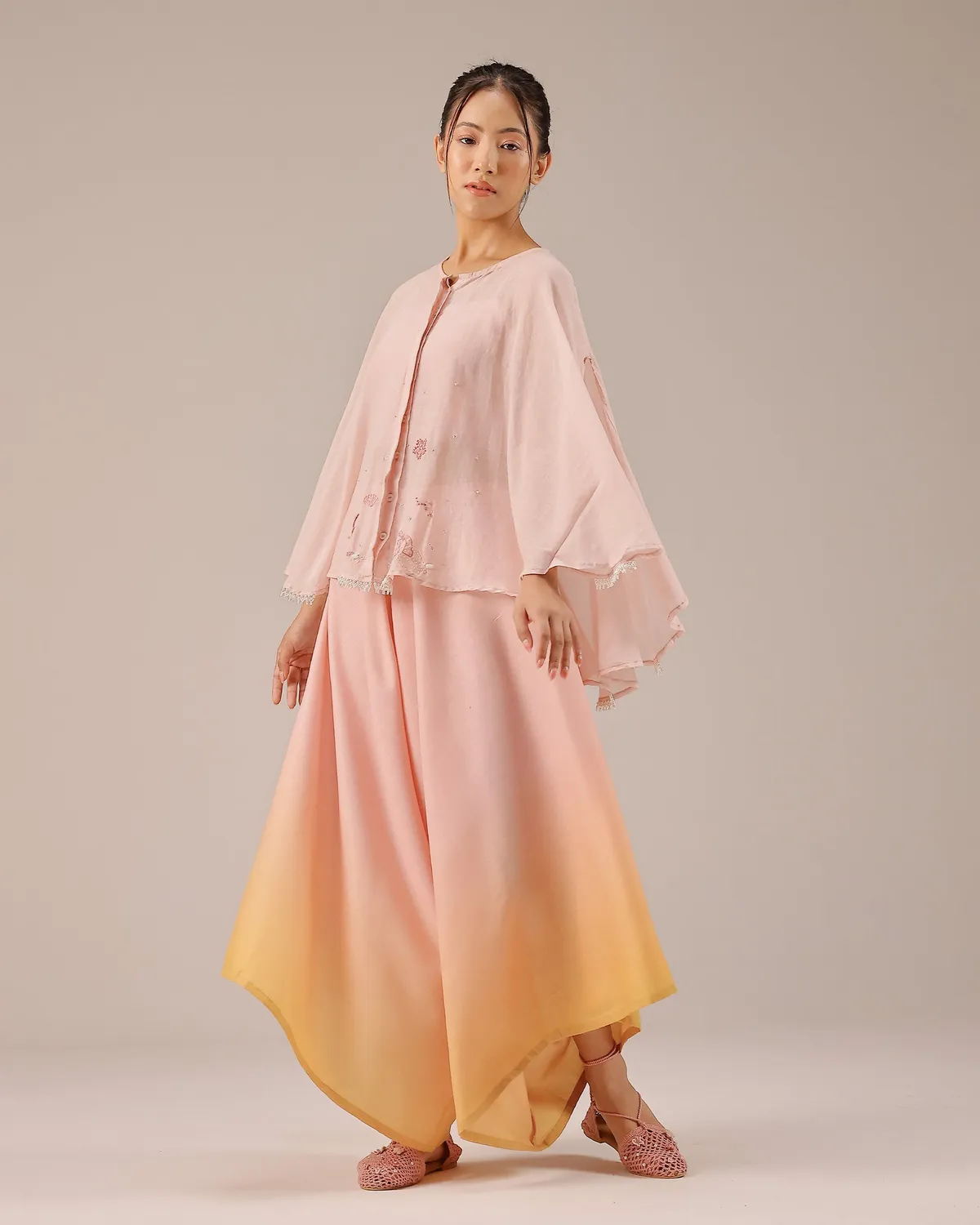 Our Dve Tropical Sorbet Golden Dune top rosa velo