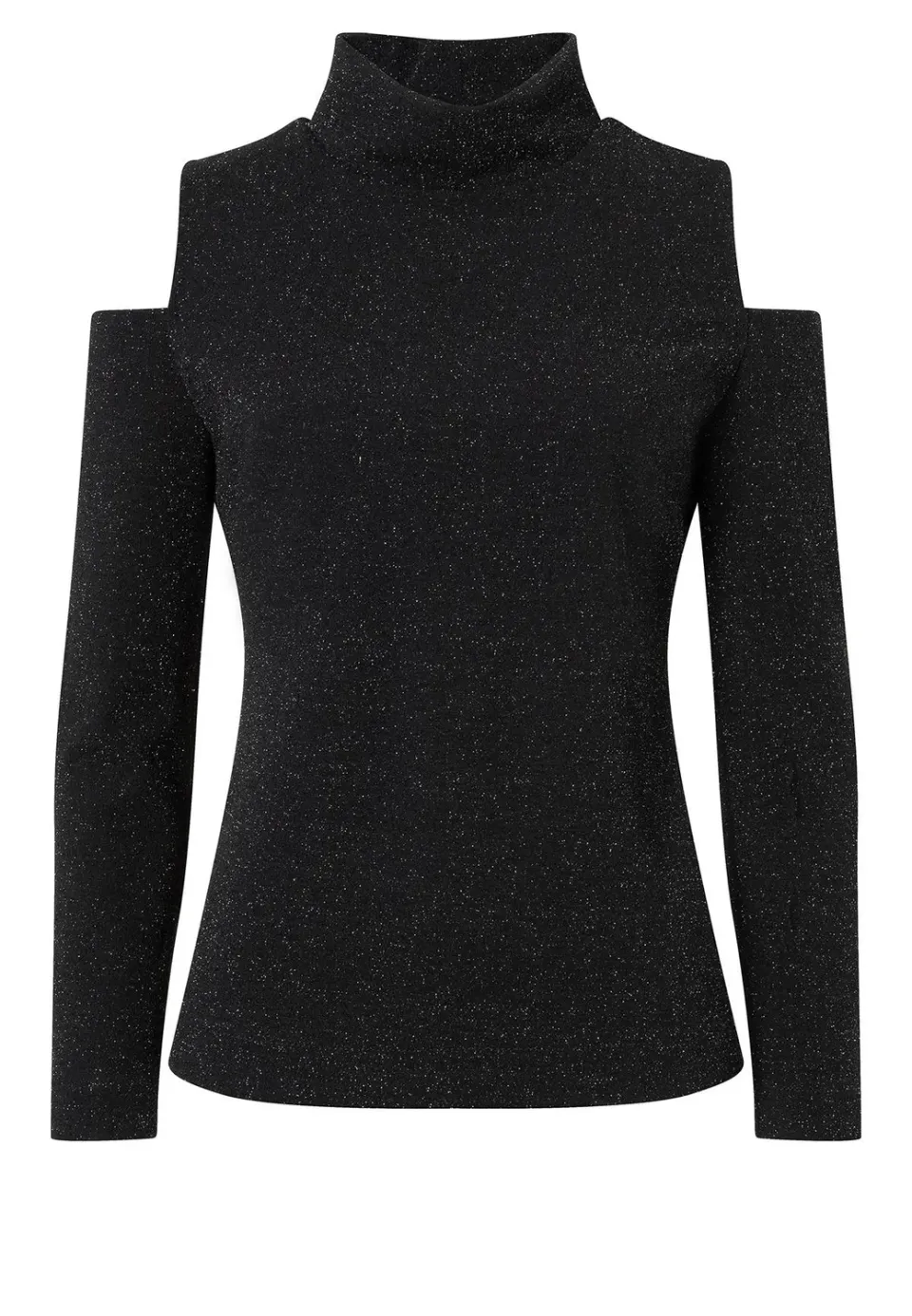 Ana Alcazar Tarosa top lurex nero cut-out