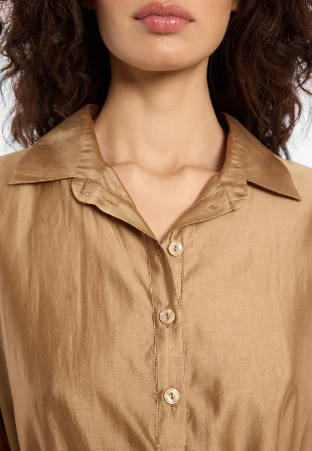 Ana Alcazar Dazah abito camicia cappuccino lyocell