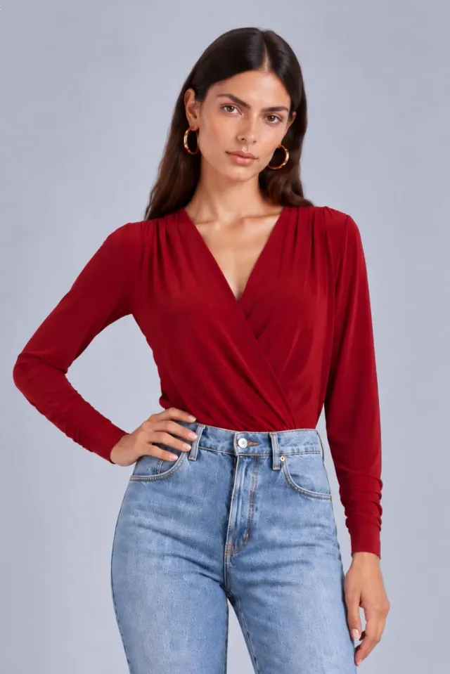 Honor Gold Maya body berry manica lunga avvolgente
