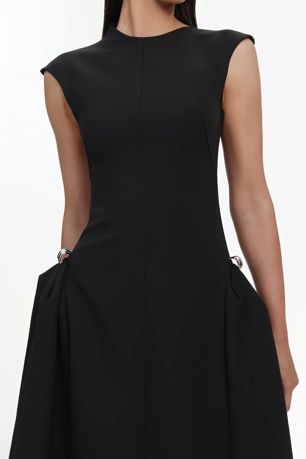 Bella Barnett Paca Choker abito maxi nero smanicato