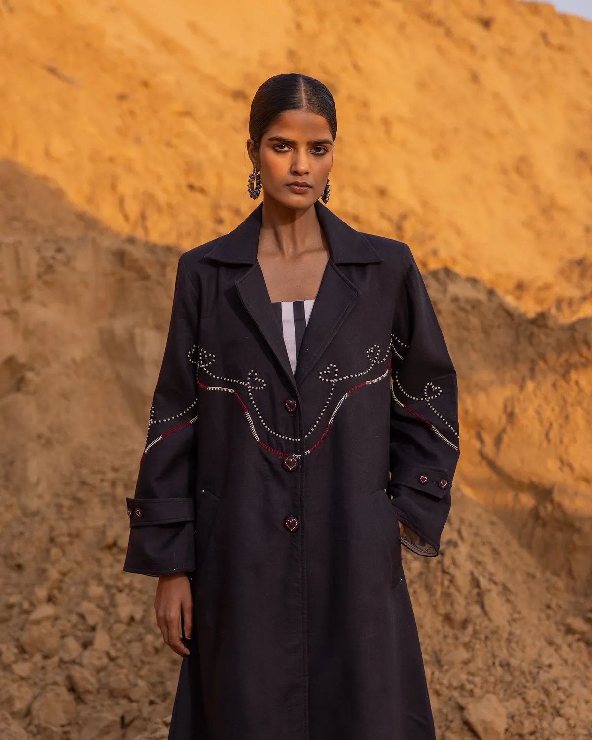 Our Dve Chrono Dress Jacket Set abito nero seta