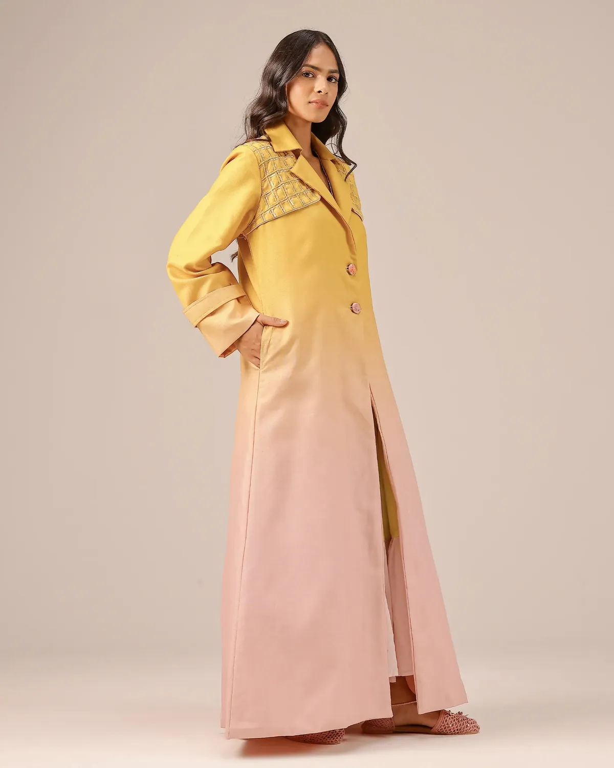 Our Dve Melon Muse giacca giallo lino