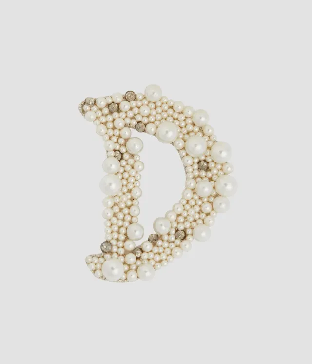 Erdem Pearl Alphabet Brooch D spilla lettera perle