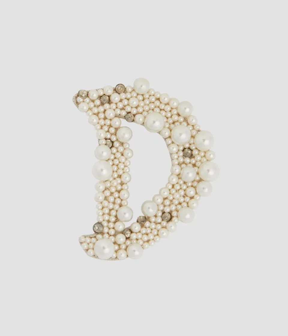 Erdem Pearl Alphabet Brooch D spilla lettera perle