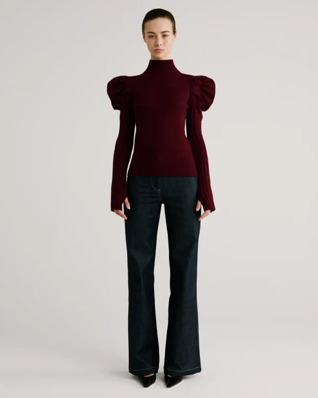 Violante Nessi Vittorio maglione bordeaux lana merino