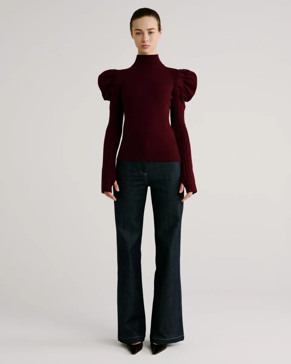 Violante Nessi Vittorio maglione bordeaux lana merino